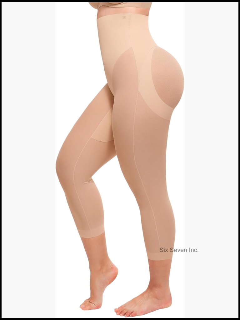High Waist Tummy Control Shapewear Capris Leggings With Butt Lifting Design